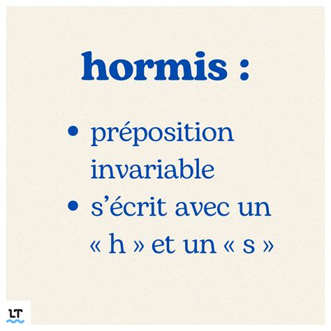 hormi ou hormis|Hormis ou hormi